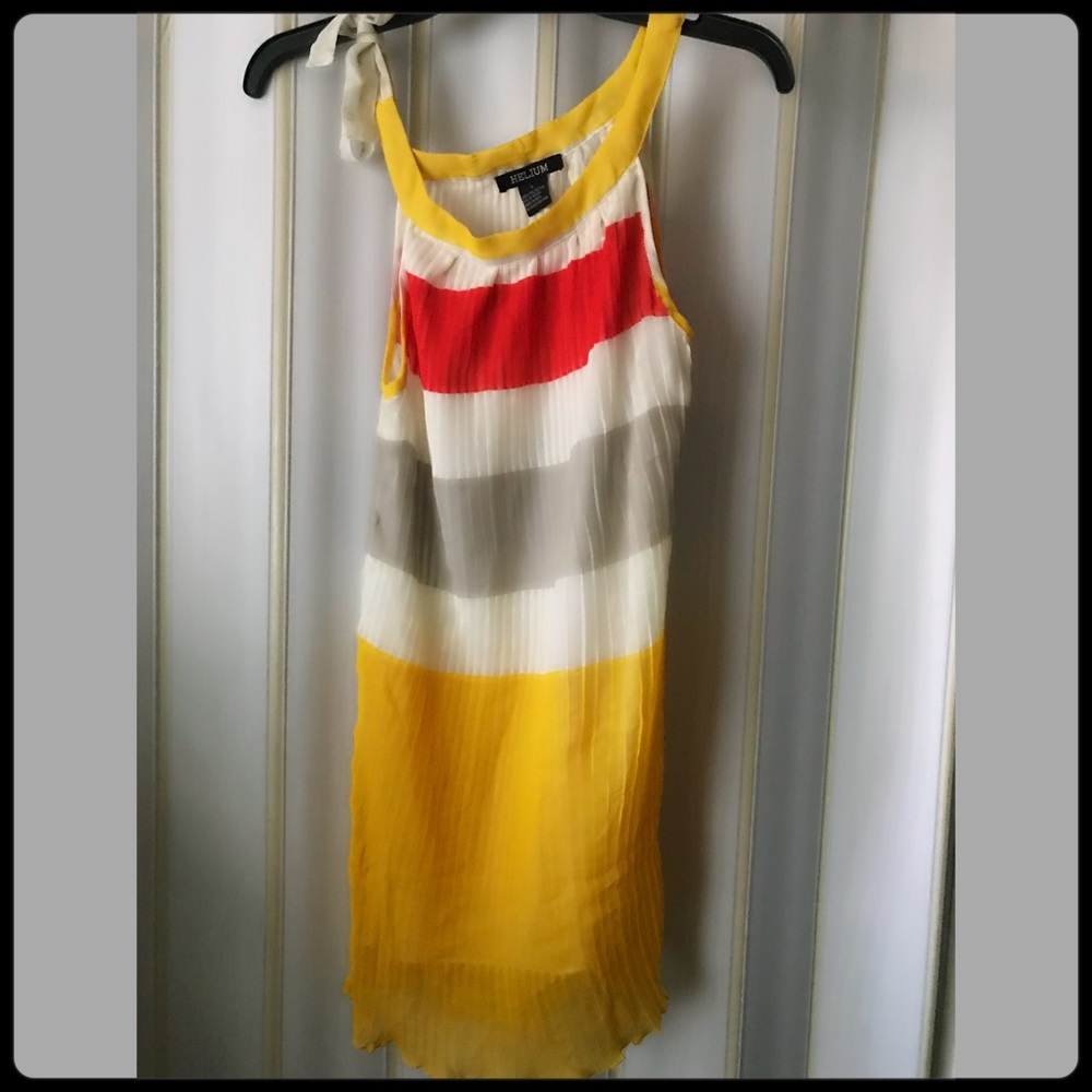 Helium, Chiffon, layered, multi, tank top, lined,L